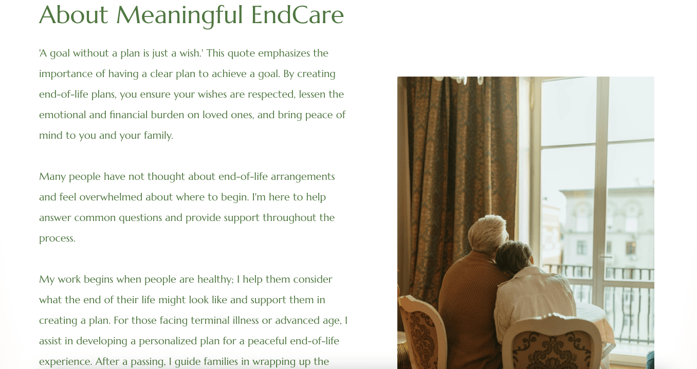 Meaningful EndCare page